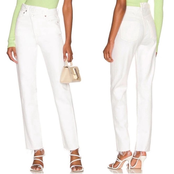 Agolde Criss Cross Straight Jeans in Element White Size 26 - Picture 4 of 9